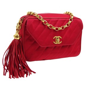 red satin purse