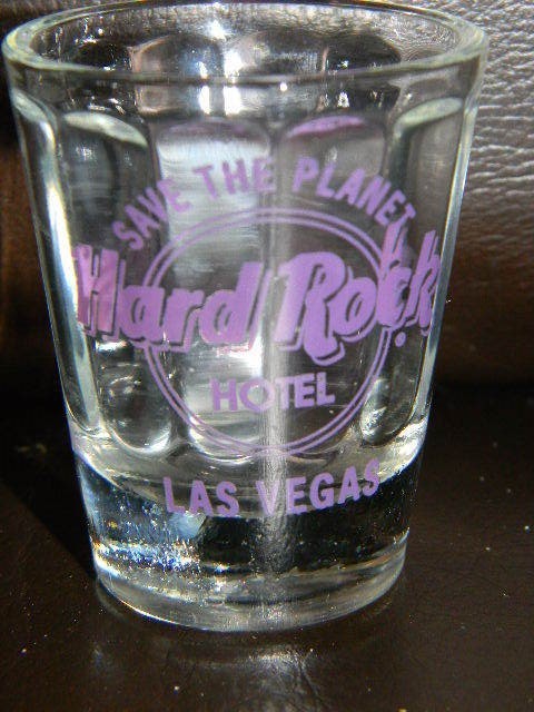 HARD ROCK HOTEL - Las Vegas- Casino - shot glass- ridged inside- No Longer Open