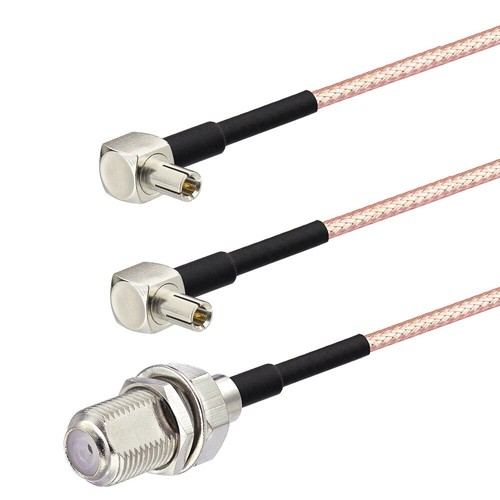 F Type Female to Dual TS9/CRC9 Splitter Cable RG316 6" Y Type for 3G 4G Antenna - Picture 5 of 8