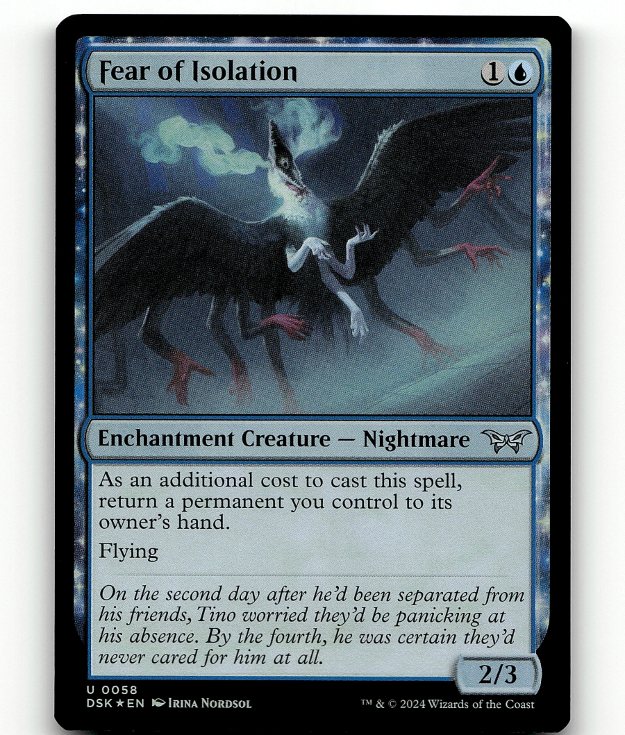 FOIL - MTG Fear of Isolation #58 - Duskmourn: House of Horror | eBay