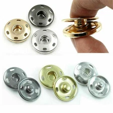 10-21mm Metal Buttons Snap Fastener Press Stud Popper Sew On Sewing Fabric Craft