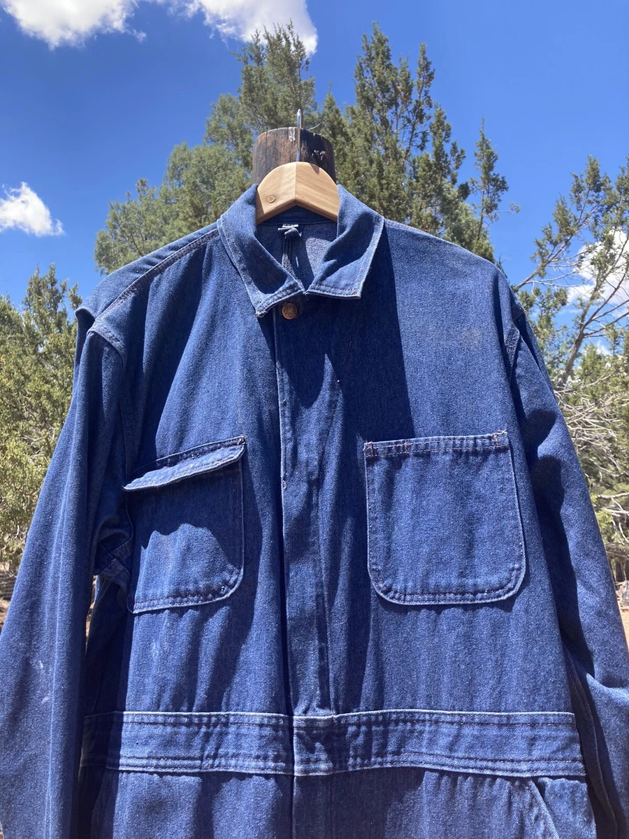 BIGMAC Denim Jumpsuit Coverall 70s Vintage Men's Work Wear Blue Rare