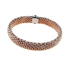 18Kt 750/1000 Rose Gold Bracelet For Women With Polished Apop Corn
