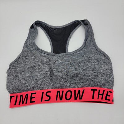 Forever 21 Sports Bra The Time Is Now Racerback Size M