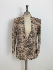 Liberty Lightweight Blazer Uk12 Tapestry Style Print Linen Cotton Blend. #