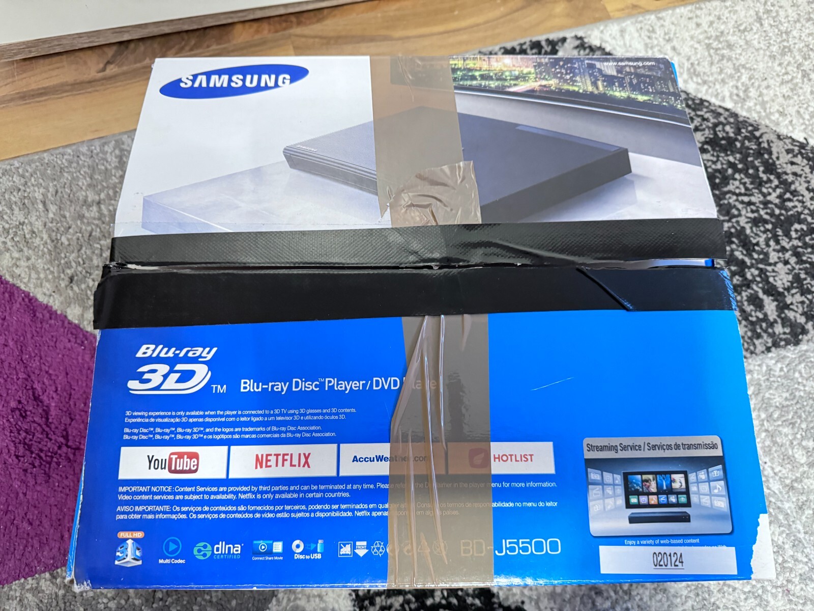 3D BluRay Samsung BDJ5500 Bluray DVD Player mit FB HDMI USB LAN Smart