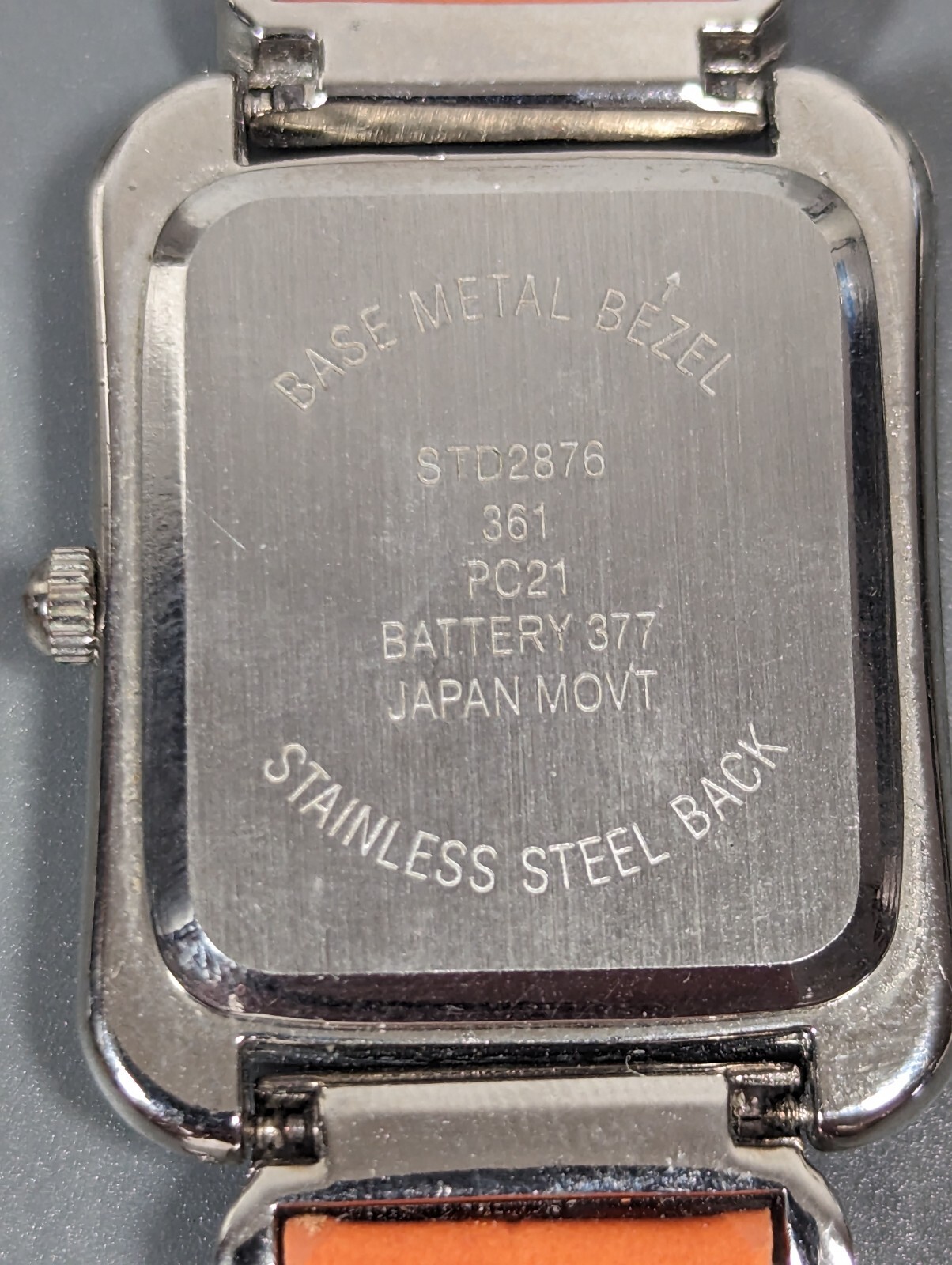 Studio MOP Dial Silver Tone Rectangle Case Orange… - image 9