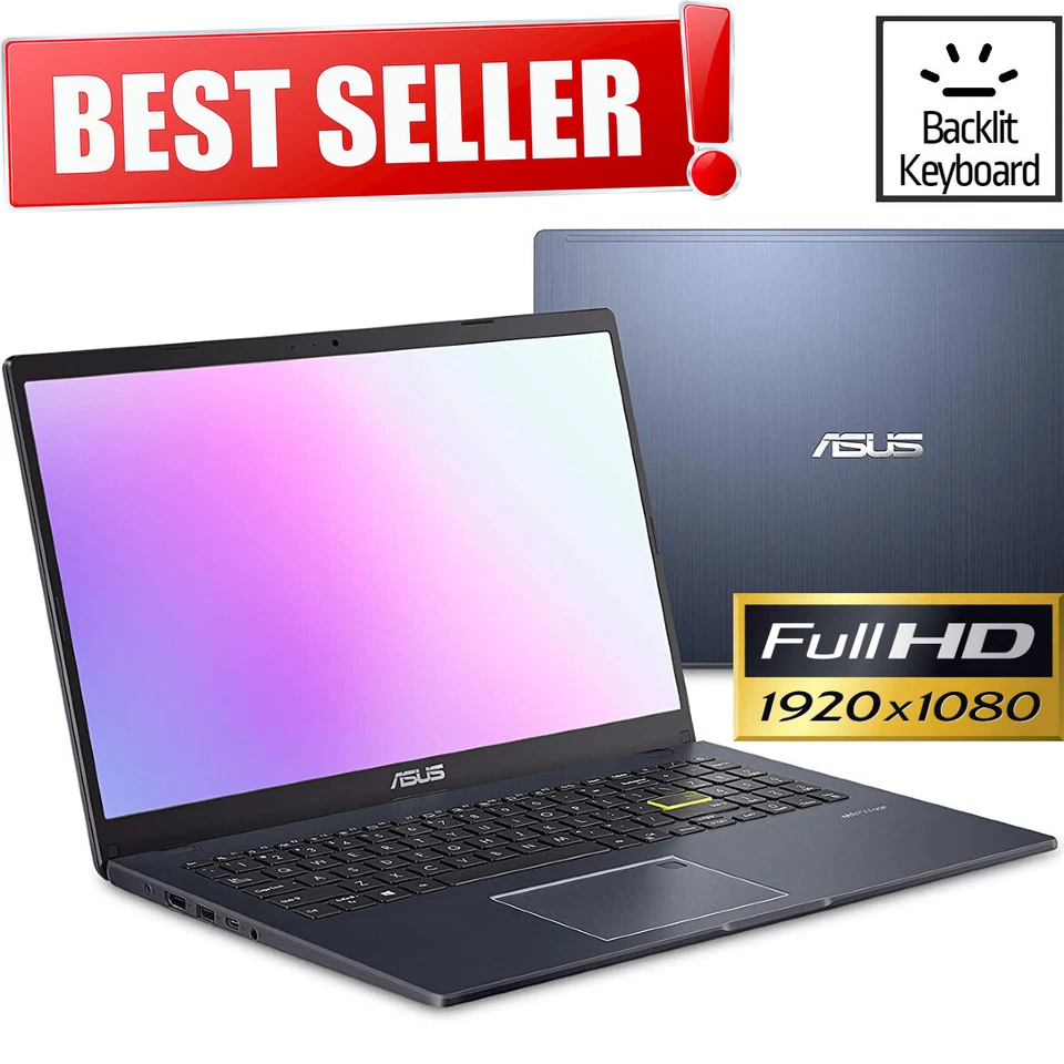 ASUS 15.6” Full-HD 1920x1080 Intel 2.80GHz 128GB SSD 4GB Ram Lightweight Laptop - Image 3 of 4