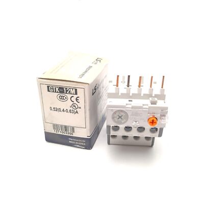 LS GTK-12M-0.63 Mini Thermal Overload Relay 600VAC 3 Pole 1 NO 1 NC Trip Contact