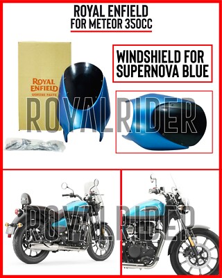 Fits Royal Enfield For Meteor 350 Supernova Blue Windshield
