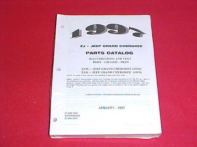 1997 JEEP GRAND CHEROKEE ORIGINAL NEW NOS PARTS LIST CATALOG BOOK