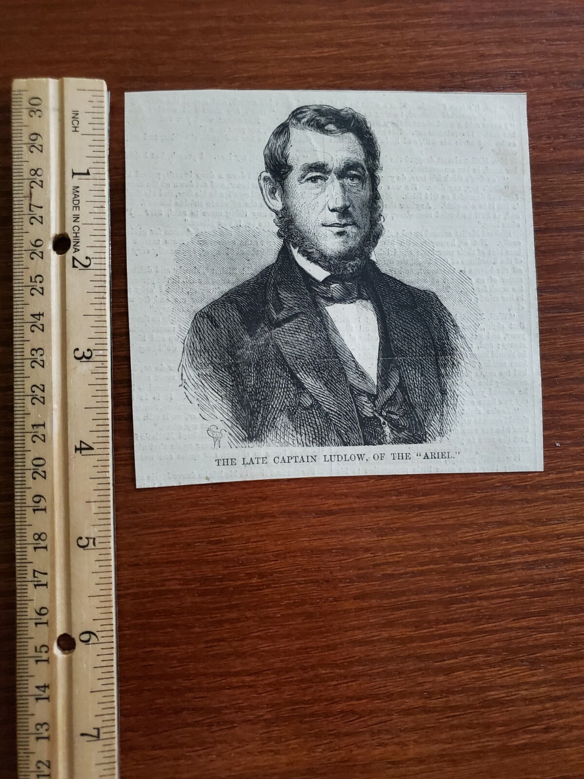 Harper's Weekly 1859 Sketch Print THE LATE CAPTAIN LUDLOW OF THE ARIEL