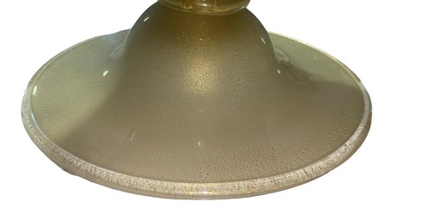 Large Vintage Hand Blown Glass Gold Glitter Urn - Picture 4 of 9