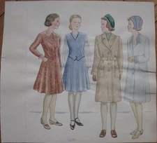 Original Art/Hand-Painted Fashion/Clothing Painting: 1930 - 15