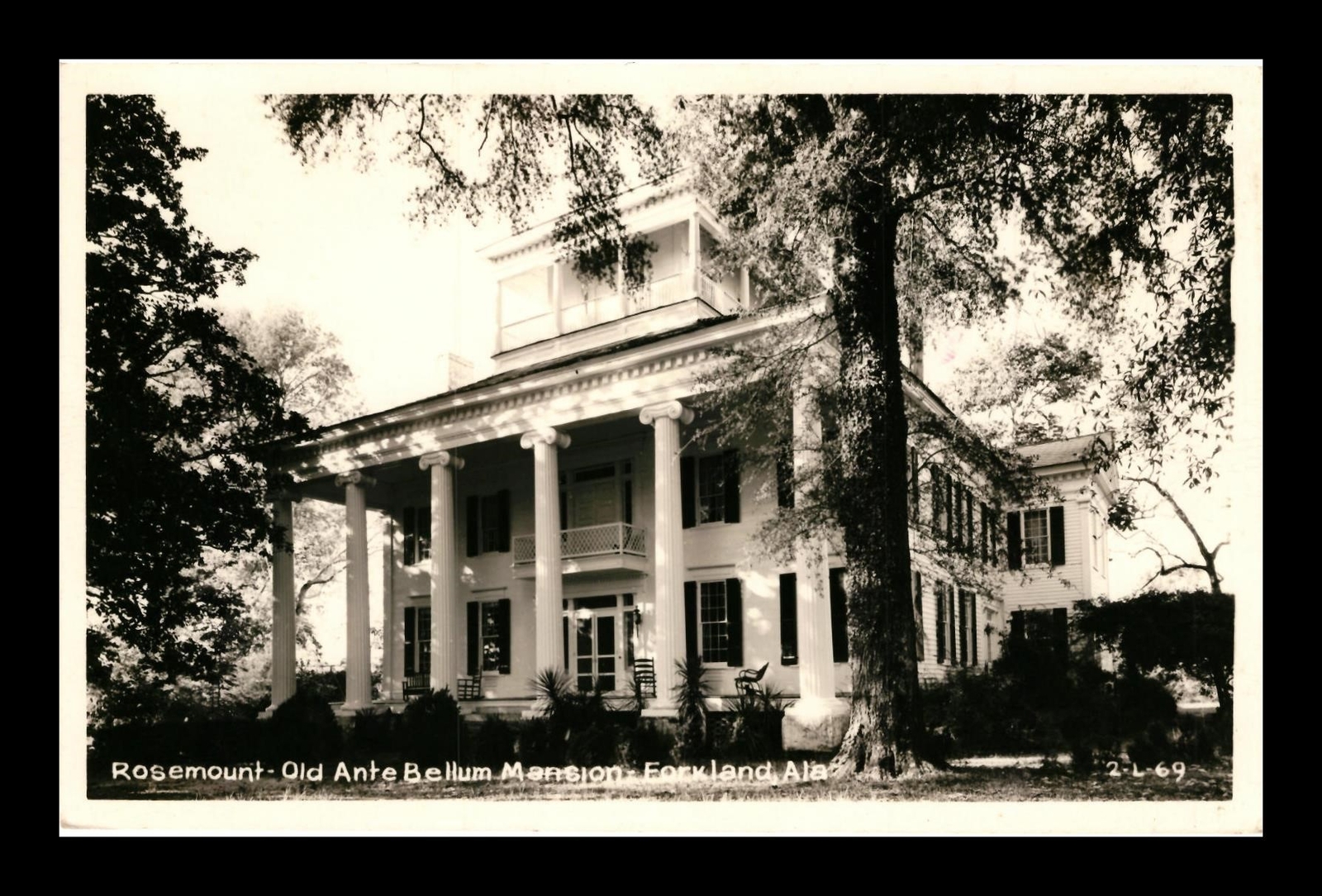 REAL PHOTO UNPOSTED POSTCARD ROSEMOUNT OLD ANTEBELLUM MANSION FORKLAND