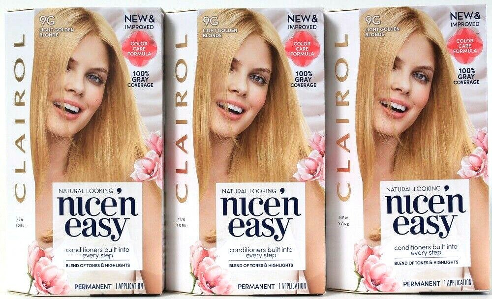 1 Clairol N Easy Permanent Hair Color 9g Light Golden Blonde For