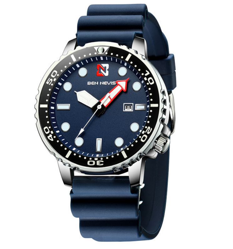 Waterproof Mens Silicone Watchband Quartz Sport Watch Date Stylish