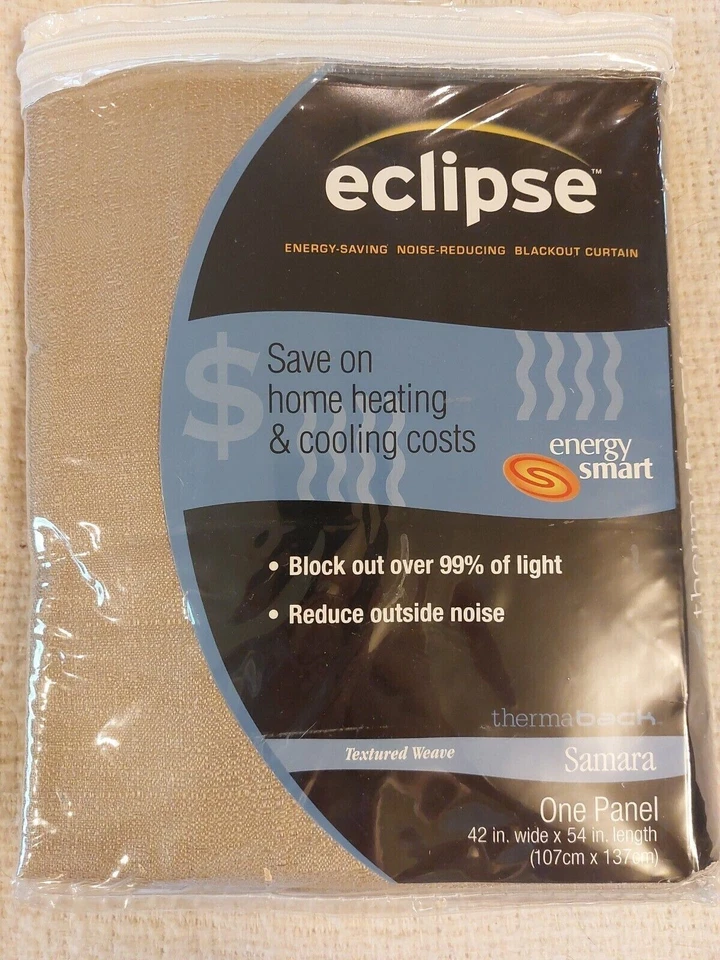 Eclipse Therma Back Blocks 99% Light 42 x 54 in. Curtain Rod Pocket NEW - Image 2 of 4