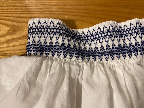 Lands End Kids Girls Lined Skirt Size 8 Med Per. for Spring & Summer White /Navy - Picture 2 of 4
