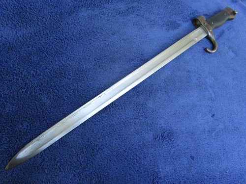ORIGINAL ANTIKES FRANZÖSISCHES BERTHIER GEWEHRBAJONETT UND SCHEIDE M1892 - Bild 10 von 16