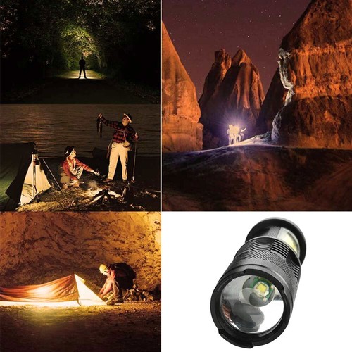 COB LED Taschenlampe Ultrahelle Zoomable Mini Taschenlampe Fokus Licht AA/14500 - Bild 7 von 8