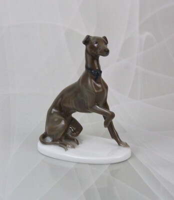 Rosenthal Figur ''Sitzender Windhund'' Barsoi Greyhound Diller Figurine Figure