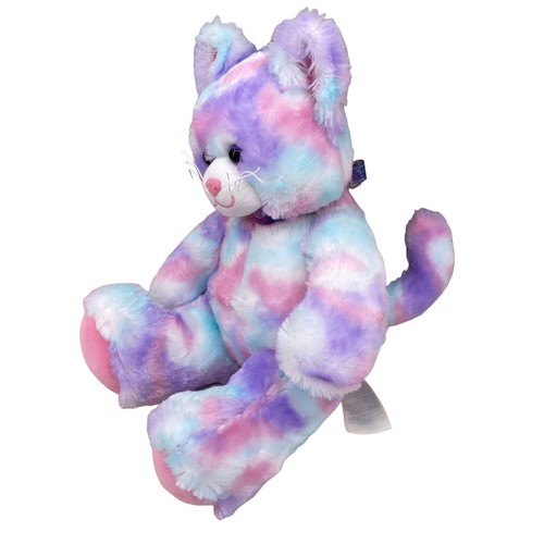 Plush Kitty Cat Pastel Swirl Tie Dye Pink Purple Blue 16" 2020 BABW Build A Bear - Picture 6 of 12