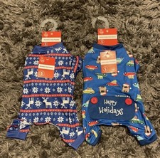 New 2 Pet Dog Cat Pajamas Holiday Winter Size S