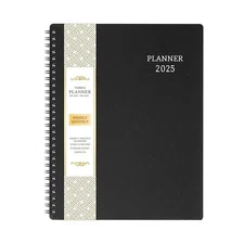 2025 Planner – Weekly & Monthly Organizer, 7.7" x 9.8", Twin-Wire Binding