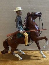 VINTAGE 1950's ORIGINAL HARTLAND JIM BOWIE w/SEMI REARING HORSE SCOTT FORBES 