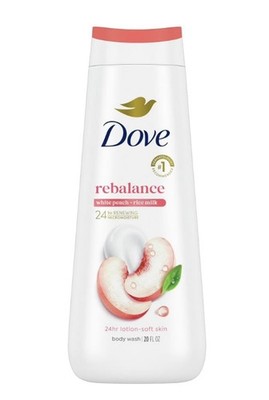Dove Rebalance White Peach + Rice Milk Body Wash, 20 fl oz