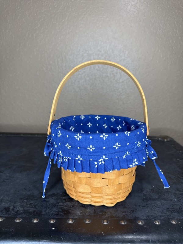 Longaberger  Small Apple Fruit Basket - Blue Liner - Protector Swing Handle