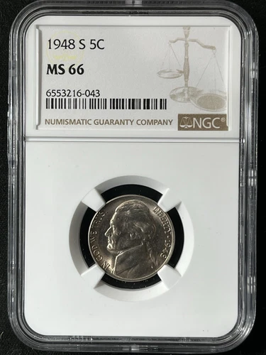1948-S  5C Jefferson Nickel NGC MS66      6553216-043