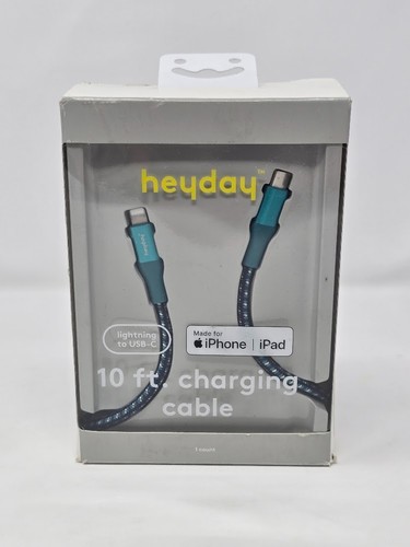 10' to USB-C Braided Cable - heyday Teal/Navy - Open Box - 第 1/2 張圖片