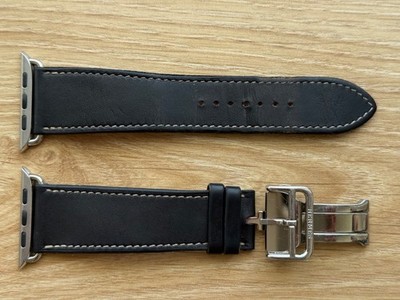 Apple Watch Hermes Ebene Barenia Leather Deployment Buckle for 44/45/46/49mm