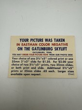 Vintage Gatlinburg Skylift Photo Purchase Card Ephemera