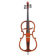 US Full Size 4/4 Brown Maple Top Electric Cello w/ Bag Bow Rosin Earphone Set