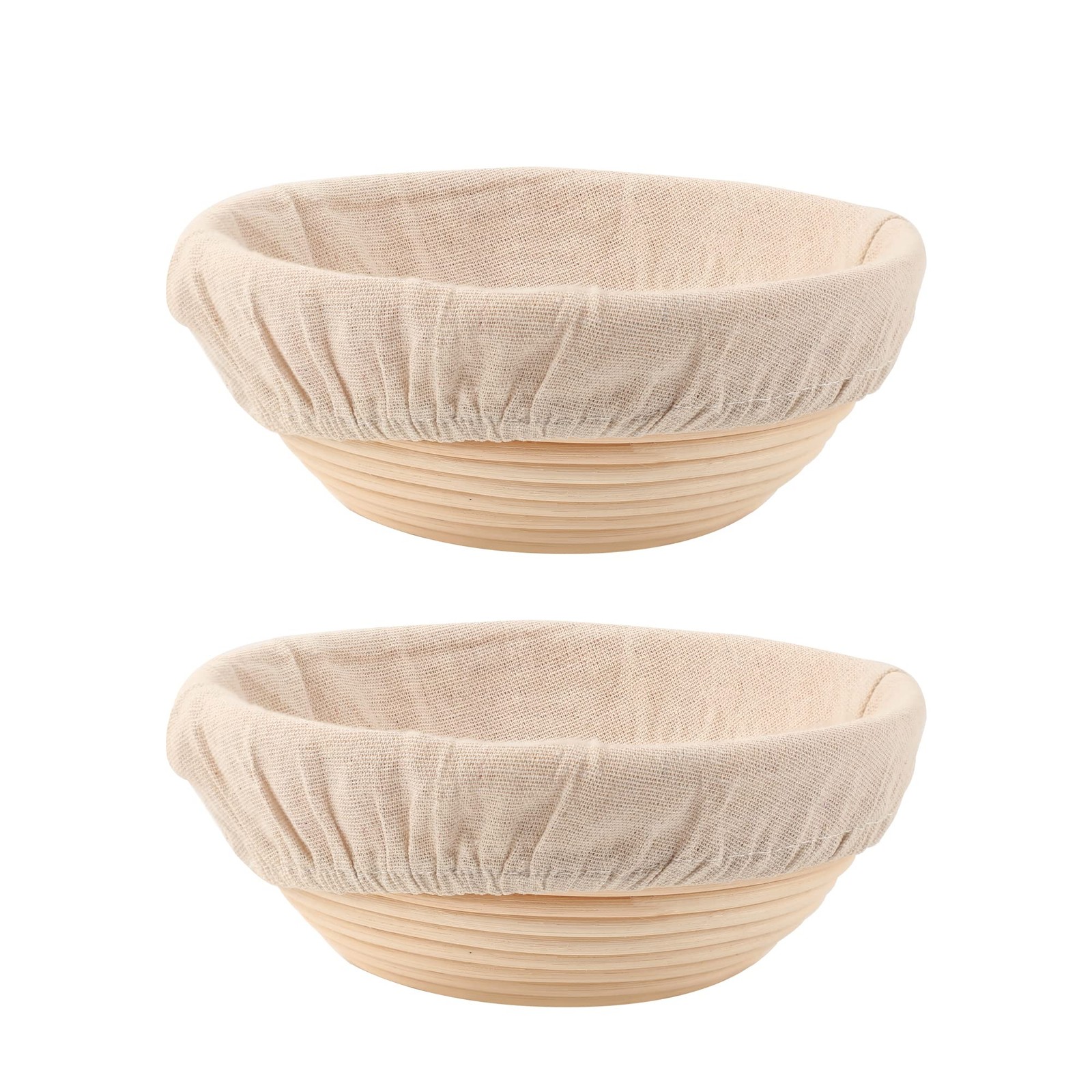 DOYOLLA Bread Proofing Baskets Set of 2 8.5 inch Round 8.5inch+8.5inch, Beige