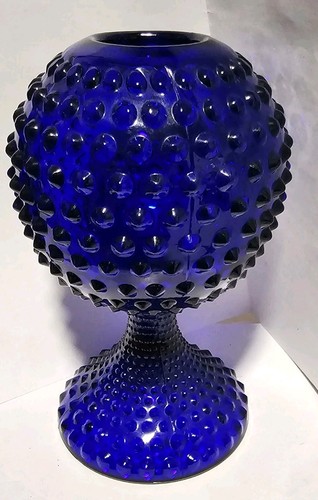 Duncan And Miller Cobalt Blue Hobnail Stemmed Goblet 6 3/4" Tall - Picture 2 of 11