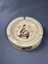 Vintage SCHLITZ Beer Brewery Co. Ceramic Woman Lady Globe Ashtray