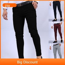 Men's Stretch Dress Pants Slim Fit Skinny Chino Pants