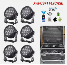 6pcs Waterproof Wireless Battery Led Par Smart Dj Stage Lights 12 18w RGBWAUV