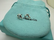 Tiffany Co Sterling Silver Picasso Mini Loving Heart Stud Earrings No Backs