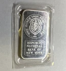 Johnson Matthey #025588 Republic National Bank of New York 1 oz Silver Bar .999