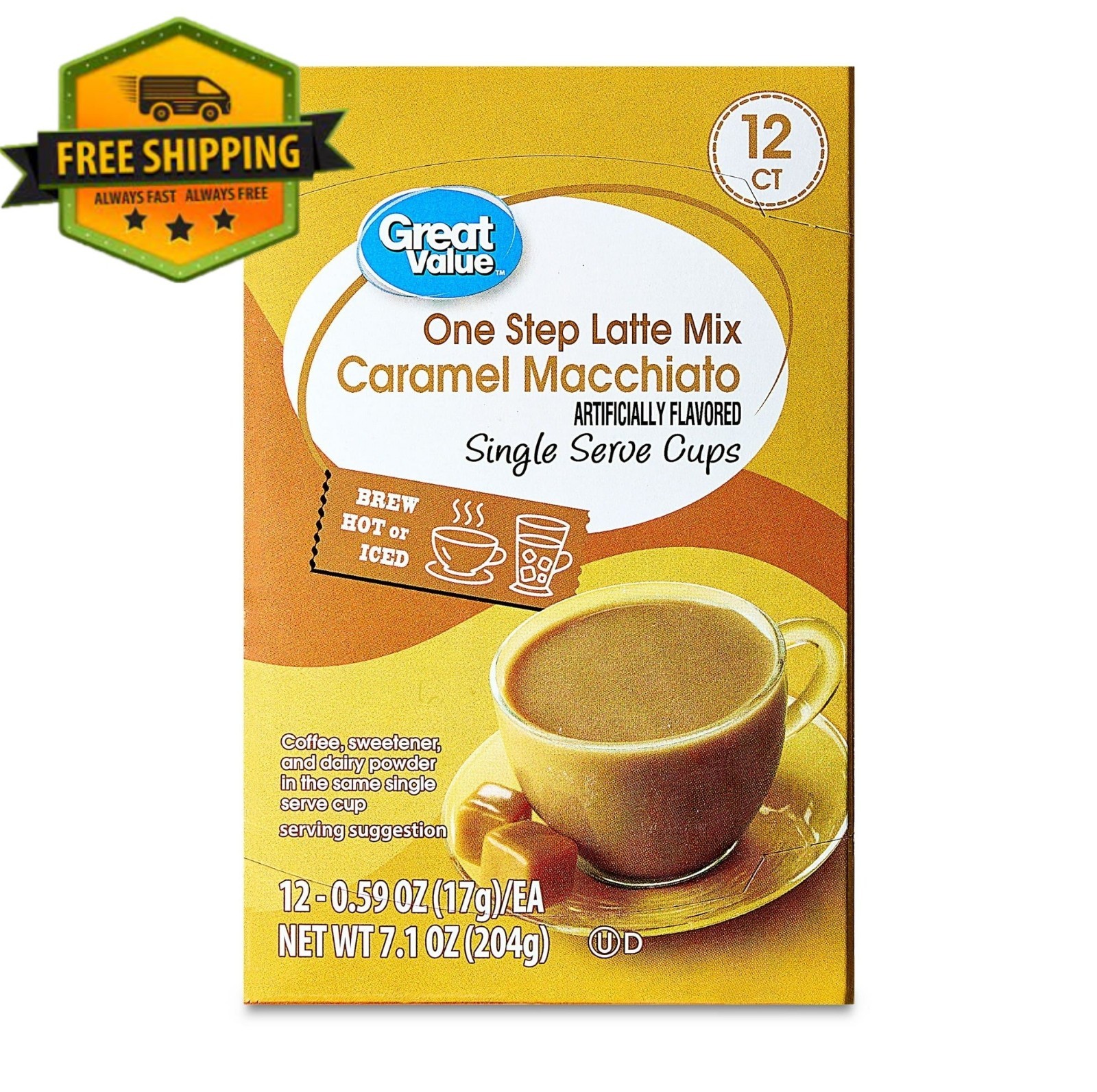 Great Value Caramel Macchiato Latte Mix Coffee Pods &ndash; 12-Pack