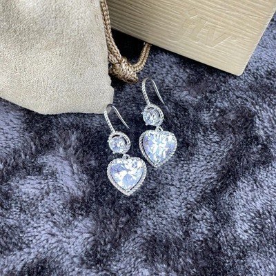 Sterling Silver Heart Dangle Earrings Bella Luce JTV