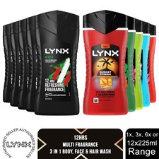 Lynx Shower Gel 12 Hours of Refreshing Fragrance 225ml, 1, 3, 6 & 12 Pack 3.13 per litre