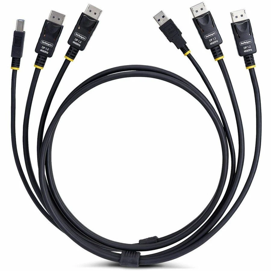 StarTech.com 6ft [1.8m] Dual-DisplayPort and USB 5Gbps KVM Cable, Up to 4K 60Hz, - Image 3 of 4
