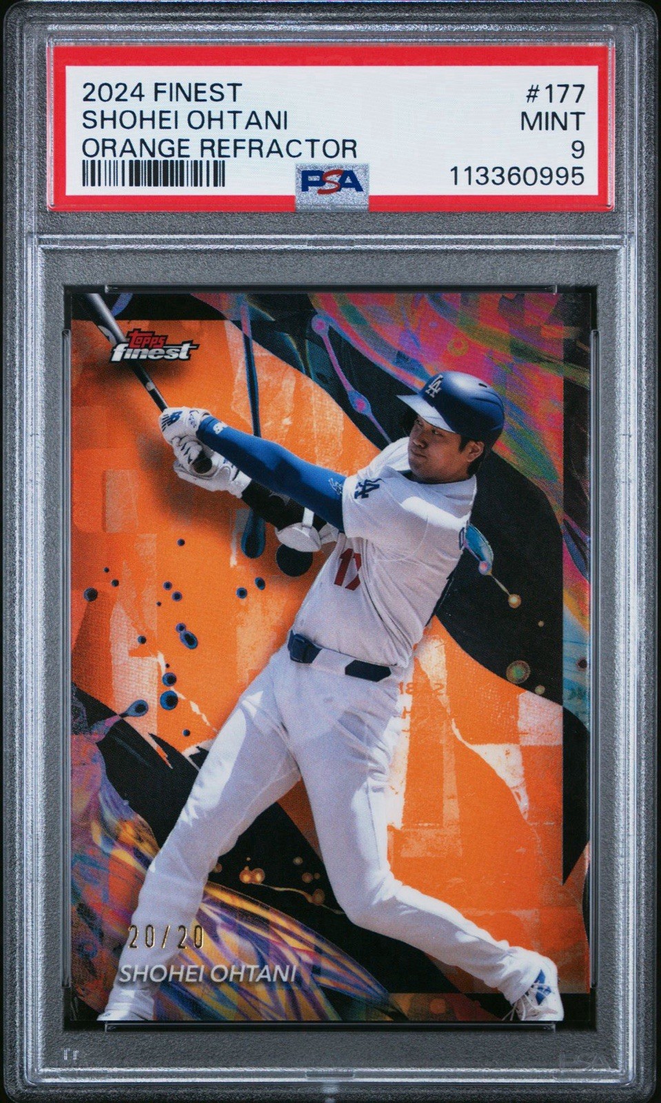 SHOHEI OHTANI 2024 Topps Finest ORANGE Refractor 20/20 #177 PSA 9