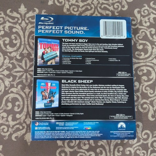 Tommy Boy & Black Sheep Like New Blu-Ray Chris Farley, David Spade W/ Slipcover! - Picture 2 of 6